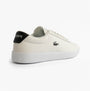 Lacoste BASESHOT EVO Mens Court Trainers Trainers White/Black side view showcasing leather upper and flat rubber sole.