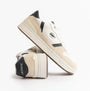Lacoste T-CLIP SET Mens Court Trainers Trainers White/Navy side view with leather and suede upper