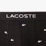 Lacoste 3 Pack Trunks Mens Trunks Black detail view of waistband with logo and print pattern