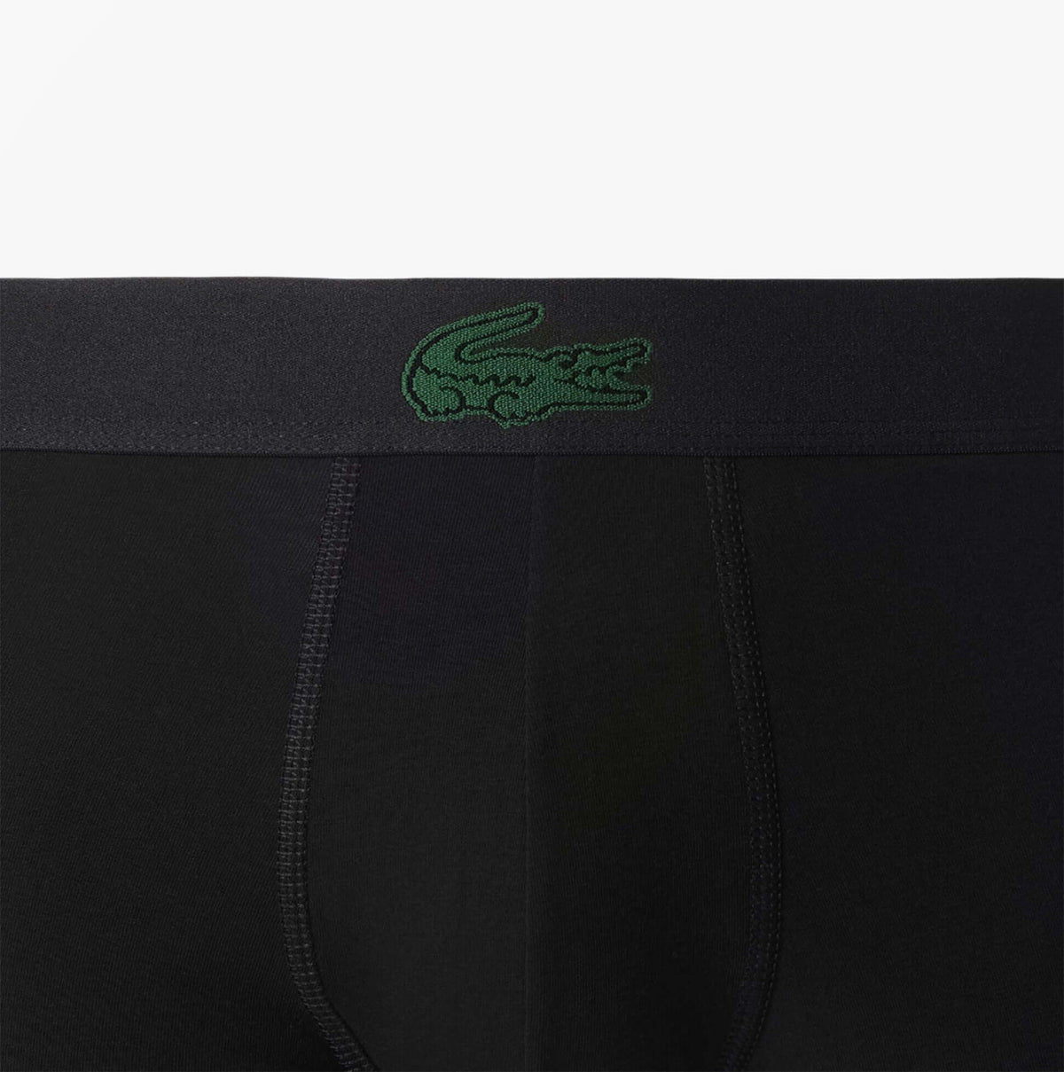 Lacoste 3 Pack Trunks Mens Trunks Black back view with logo detail, stylish and comfortable design.