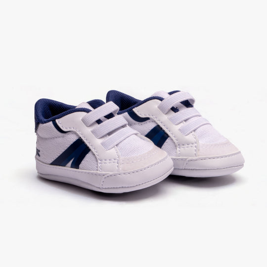 Lacoste L004 CRIB Unisex Kids Casual Trainers White/Blue