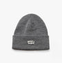 Levi's BATWING EMBROIDERED SLOUCHY BEANIE Mens Regular Grey front view with logo patch.