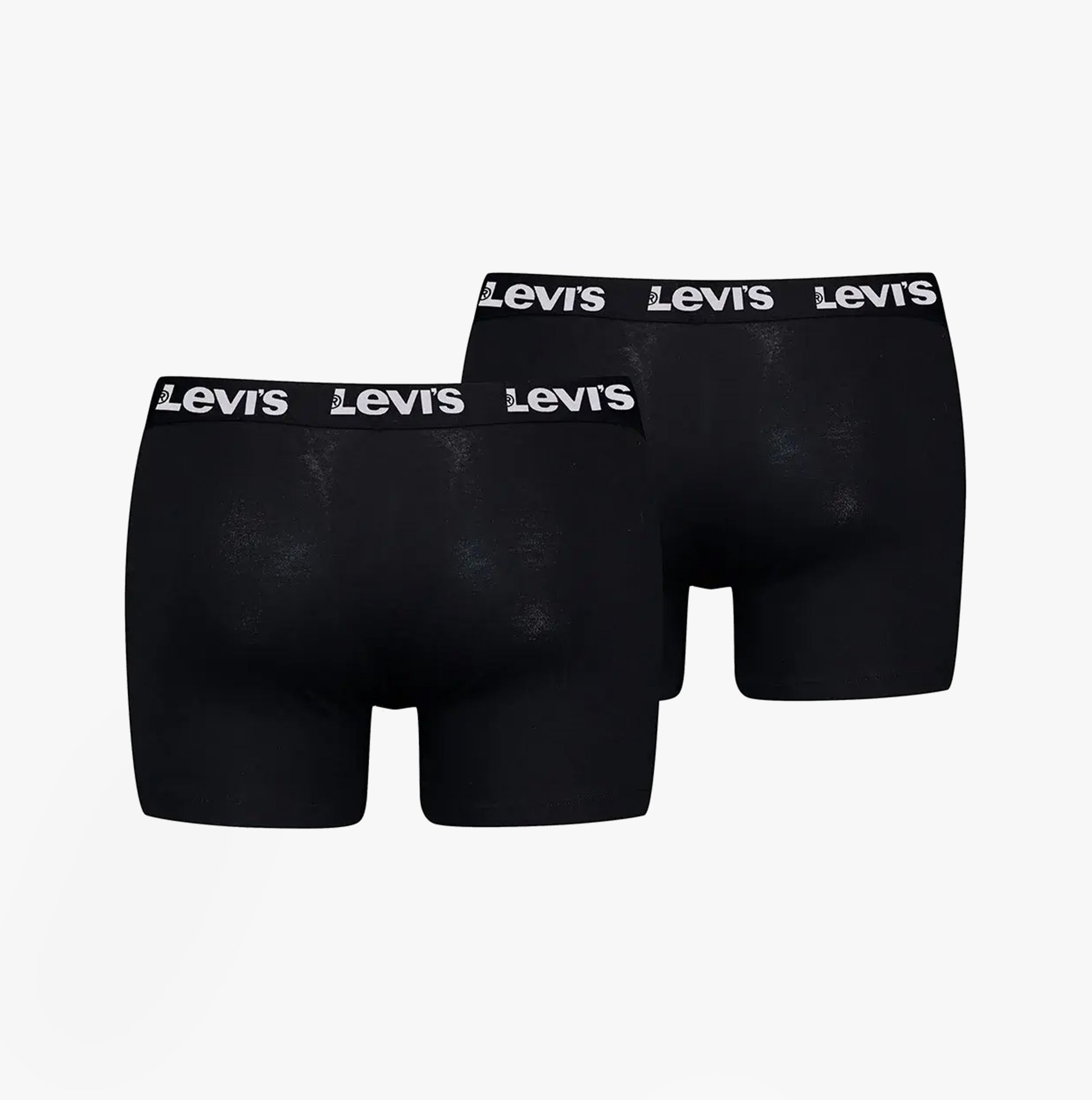 Levi's REPEAT LOGO Mens 2 Pack Trunks Black back view showing black trunks with repeat logo waistband