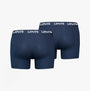 Levi's REPEAT LOGO Mens 2 Pack Trunks Navy back view showing elastic waistband with logo and smooth fabric finish.