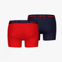 Levi's REPEAT LOGO Mens 2 Pack Trunks Red Combo rear view showing red and navy trunks with elastic waistband.