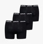 Levi's REPEAT LOGO Mens 3 Pack Trunks Black, rear view showcasing black trunks with elastic waistband and logo.