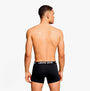 Levi's REPEAT LOGO Mens 3 Pack Trunks Black back view, showcasing waistband and black fabric.