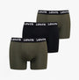 Levi's REPEAT LOGO Mens 3 Pack Trunks Khaki Combo, side view displaying three trunks in khaki and black.