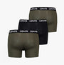 Levi's REPEAT LOGO Mens 3 Pack Trunks Khaki Combo, rear view showing three trunks in khaki and black with logo waistbands.