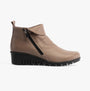 Lotus CORDELIA Womens Boots Clay side view showcasing leather material and zip closure, perfect for stylish comfort.