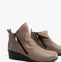 Lotus CORDELIA Womens Boots Clay side view showing leather upper and zip closure with wedge heel.