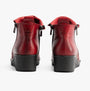Lotus CORDELIA Womens Boots Red rear view showing leather upper, zip closure, and wedge heel design.