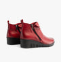 Lotus CORDELIA Womens Boots Red side view showing zip detail and wedge heel design.
