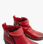 Lotus CORDELIA Womens Boots Red side view showing ankle height and zip closure.