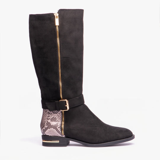Lotus HARPER Womens Boots Black Microfibre/Snake