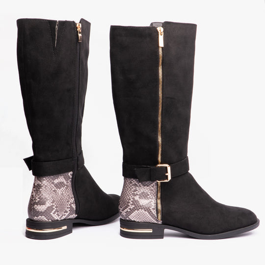 Lotus HARPER Womens Boots Black Microfibre/Snake