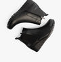 Lotus DRESDEN Womens Boots Black side view showing leather upper and zip closure with elasticated side panel.
