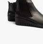 Lotus DRESDEN Womens Boots Black side view highlighting leather upper and wedge heel design.