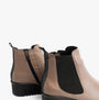 Lotus DRESDEN Womens Boots Clay side view showing leather upper, elasticated side panel, and wedge heel design.