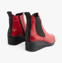Lotus DRESDEN Womens Boots Red side view showing zip detail and elasticated side panels.
