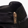 Lotus EBONY Womens Boots Black detail view of zip closure and suede upper.