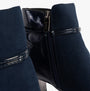 Lotus EBONY Womens Boots Navy detail view showcasing the zip closure and suede material.