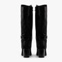 Lotus ELSA Womens Boots Black back view showing tall knee-high design and block heel.