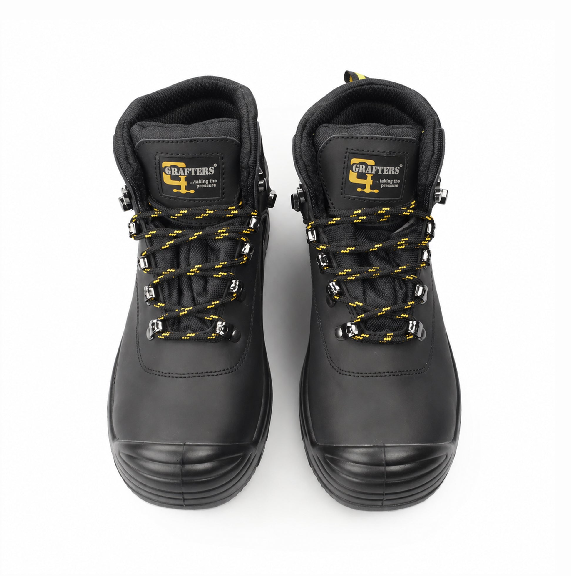 Grafters M9508A Mens Leather Super Wide Safety Boots Black