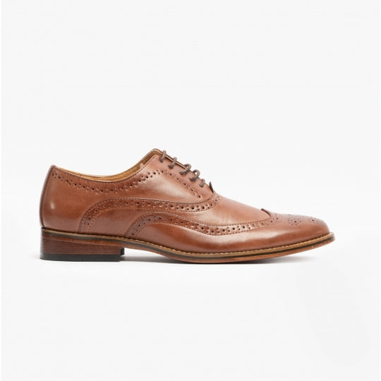 Goor MASON Mens Brogue Oxford Shoes Brown