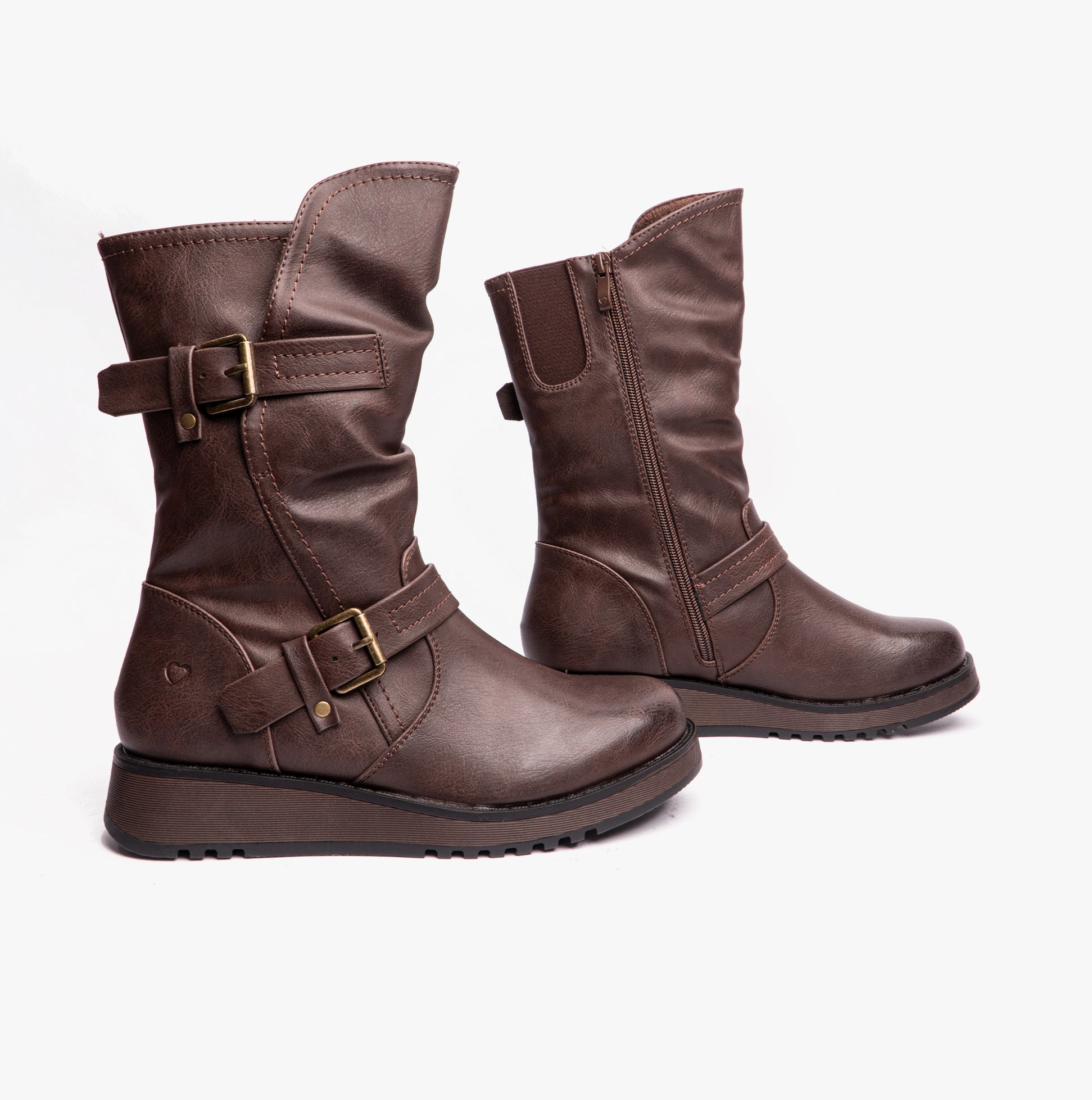 HANNAH4 Womens Biker Boots Chocolate
