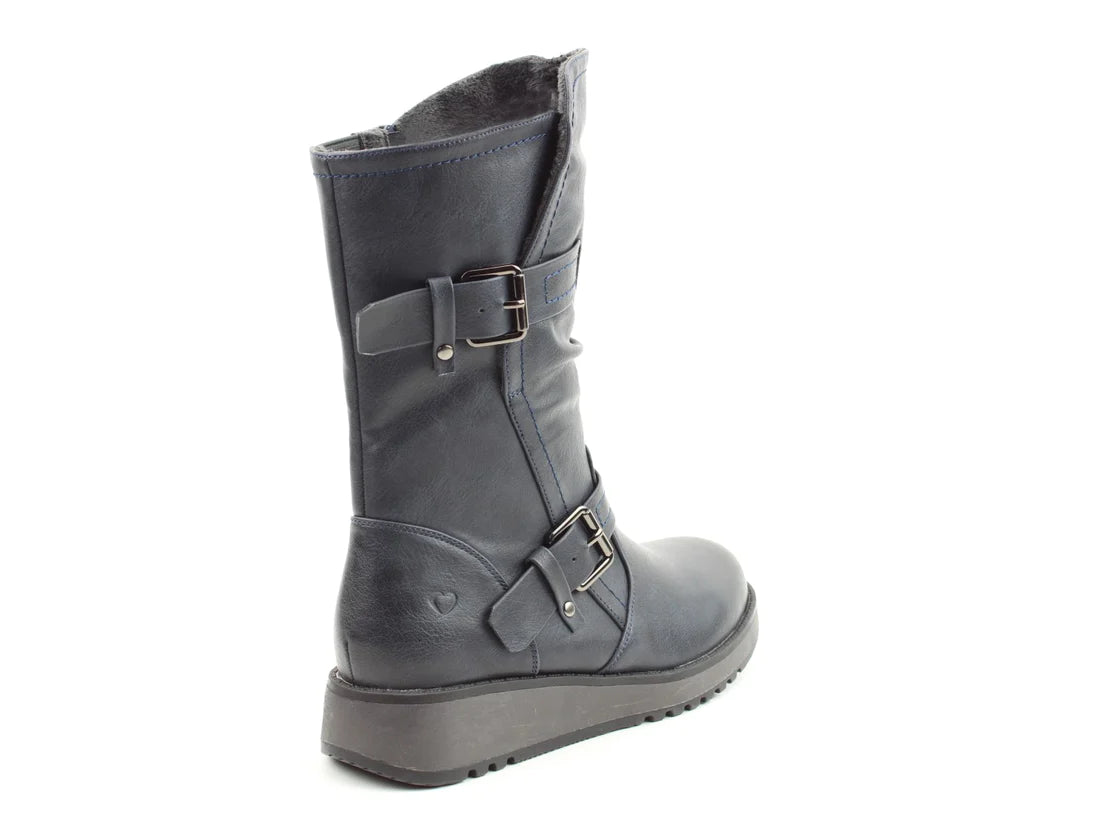 HANNAH4 Womens Biker Boots Navy