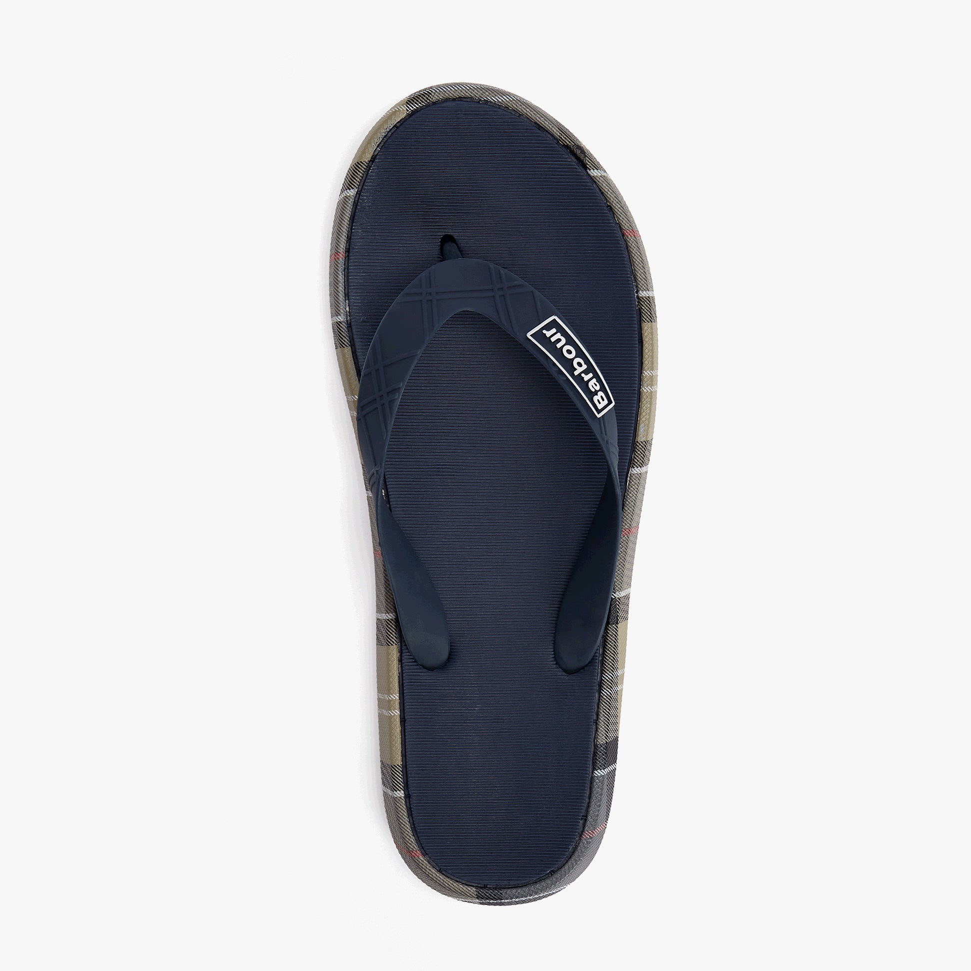 Barbour OAKDALE Mens Toe-Post Sandals Navy/Dress Tartan