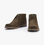 Barbour READHEAD Mens Chukka Boots Khaki side view showcasing the leather upper and lace-up design.