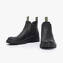 Barbour PATTON Mens Chelsea Boots Black, side view showcasing leather upper and elasticated side panels.
