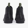 Barbour PATTON Mens Chelsea Boots Black rear view featuring elasticated side panels and black rubber sole.