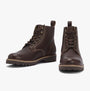 Barbour FOGGY Mens Derby Boots Brown side view showcasing lace-up design and durable rubber sole.
