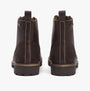 Barbour FOGGY Mens Derby Boots Brown rear view showing leather and suede texture with lacing details.