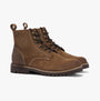 Barbour FOGGY Mens Derby Boots Cognac side view showing lace-up closure and rubber sole.