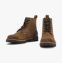 Barbour FOGGY Mens Derby Boots Cognac in side view showcasing lace-up design and suede upper.