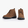 Barbour HOBART Mens Chukka Boots Taupe front view showcasing the suede texture and lace-up design with rubber sole.