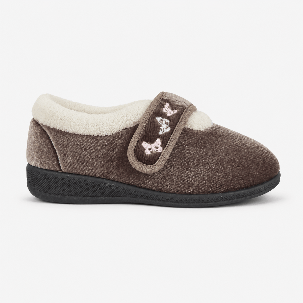 Jo & Joe MATILDA Womens Touch Fasten Slippers Mink