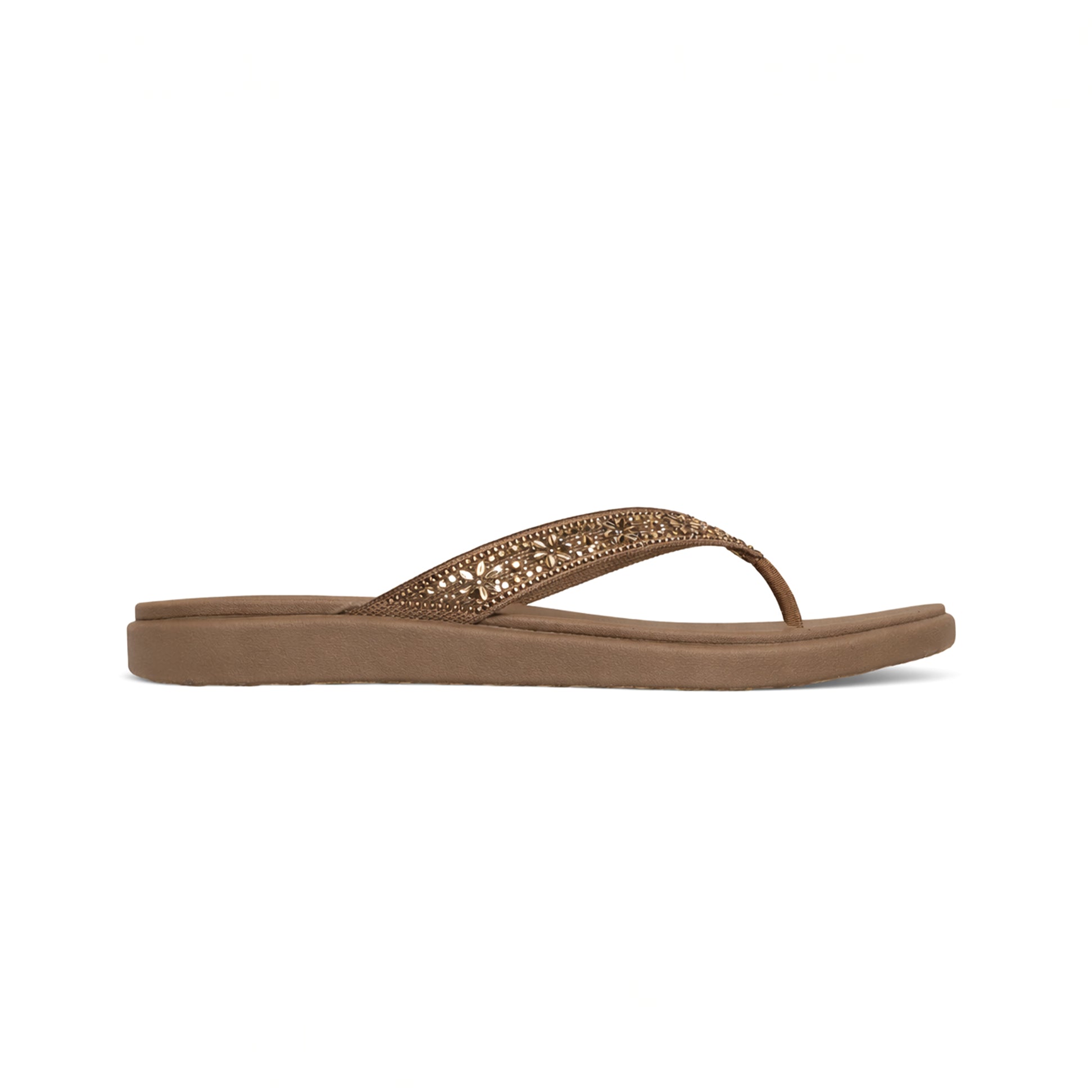 Skechers MEDITATION LUXE - SUNNY GLOW Womens Toe-Post Sandals Mocca