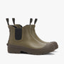 Barbour STORM Mens Chelsea Wellies Olive/Olive side view showing comfortable pull-on ankle length design.