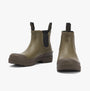 Barbour STORM Mens Chelsea Wellies Olive/Olive side view features synthetic upper and block heel design