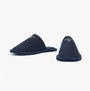 Barbour EVERITT Mens Mule Slippers Navy side view showcasing comfortable slip-on design and round toe.