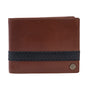 Silver Street London BRESWELL Mens Bi-Fold Wallet Brown front view with black accenting and logo.