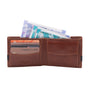 Silver Street London BRESWELL Mens Bi-Fold Wallet Brown front view showing interior card slots and cash compartment.
