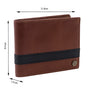 Silver Street London BRESWELL Mens Bi-Fold Wallet Brown side view showcasing leather texture and dimensions.