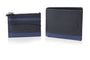 Silver Street London TURIN Mens Wallet Blue front view with zip closure and card holder.