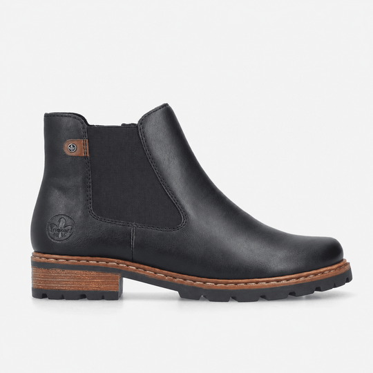Rieker Z9354 Womens Chelsea Boots Black/Mahogany
